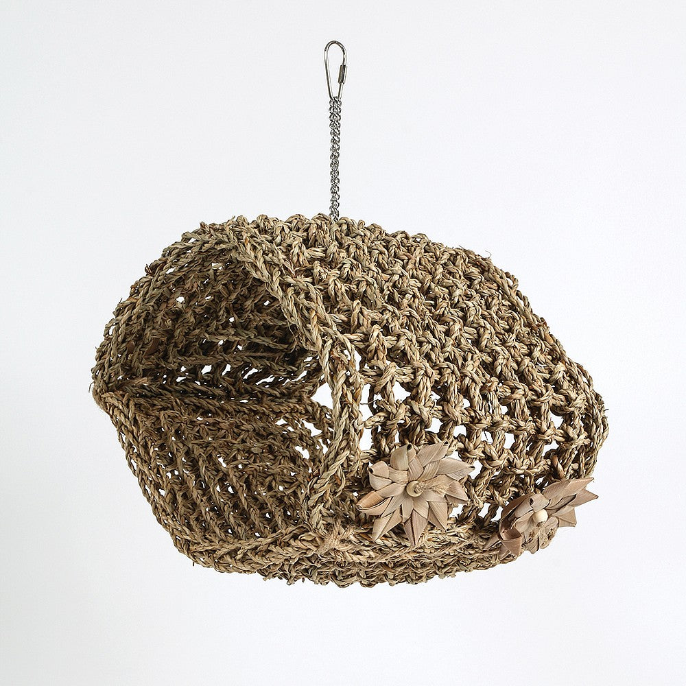 Natural Woven Seagrass Parrot Hideaway Tent Large