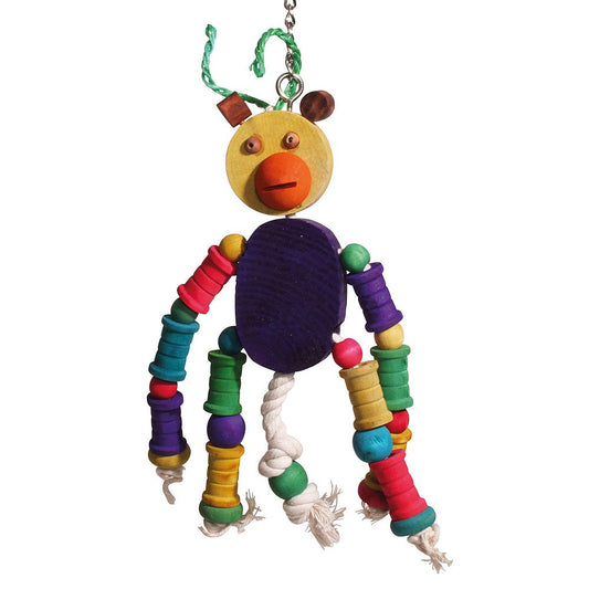 Cheeky Chimp Wood and Rope Parrot Toy