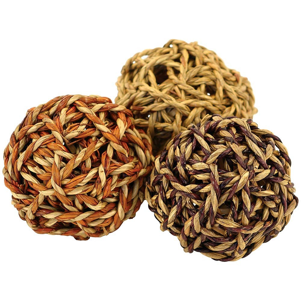 Giant Sea Grass Ball Parrot Chew Toy - Pack of 3