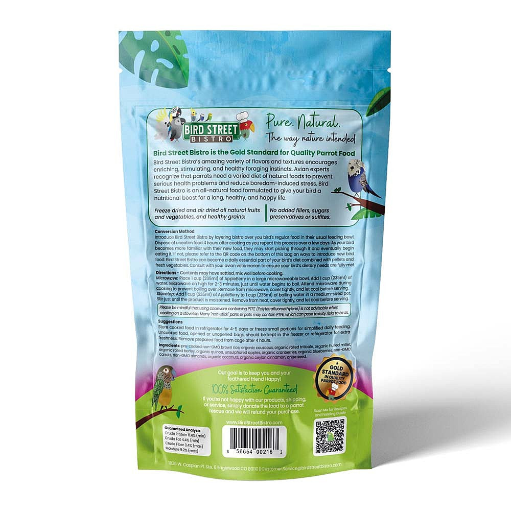 Bird Street Bistro AppleBerry Feast On The Fly Parrot Food 11oz