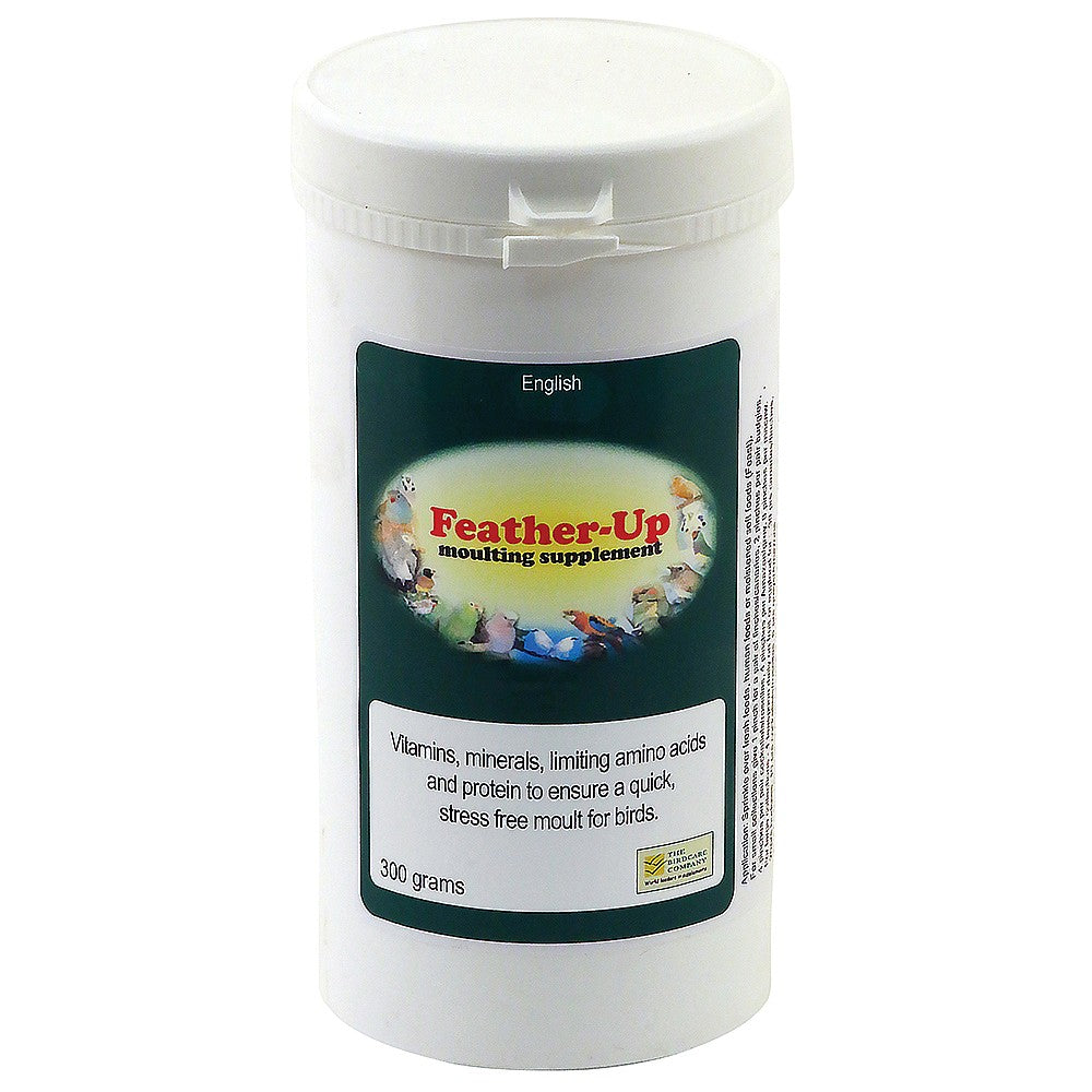 Feather Up 300 g feather-conditioning supplement for parrots – supports healthy feather regrowth, vitamins and minerals for moulting and plumage quality