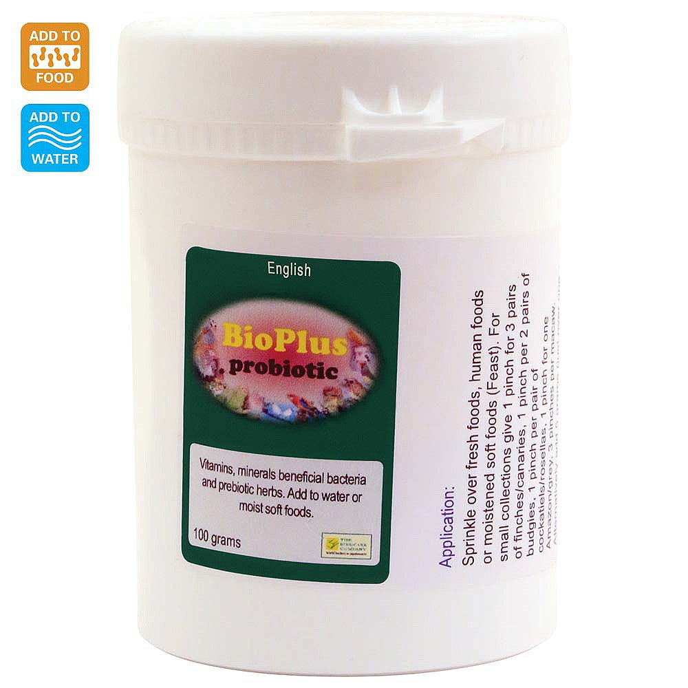 BioPlus 100g Powdered Probiotic for Pet Birds and Parrots