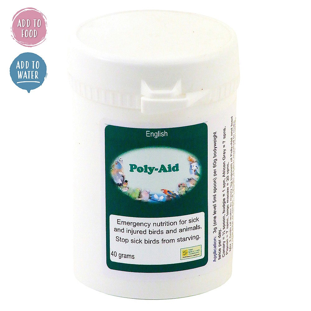 Poly‑Aid bird supplement 40g – emergency nutrition for parrots and pet birds