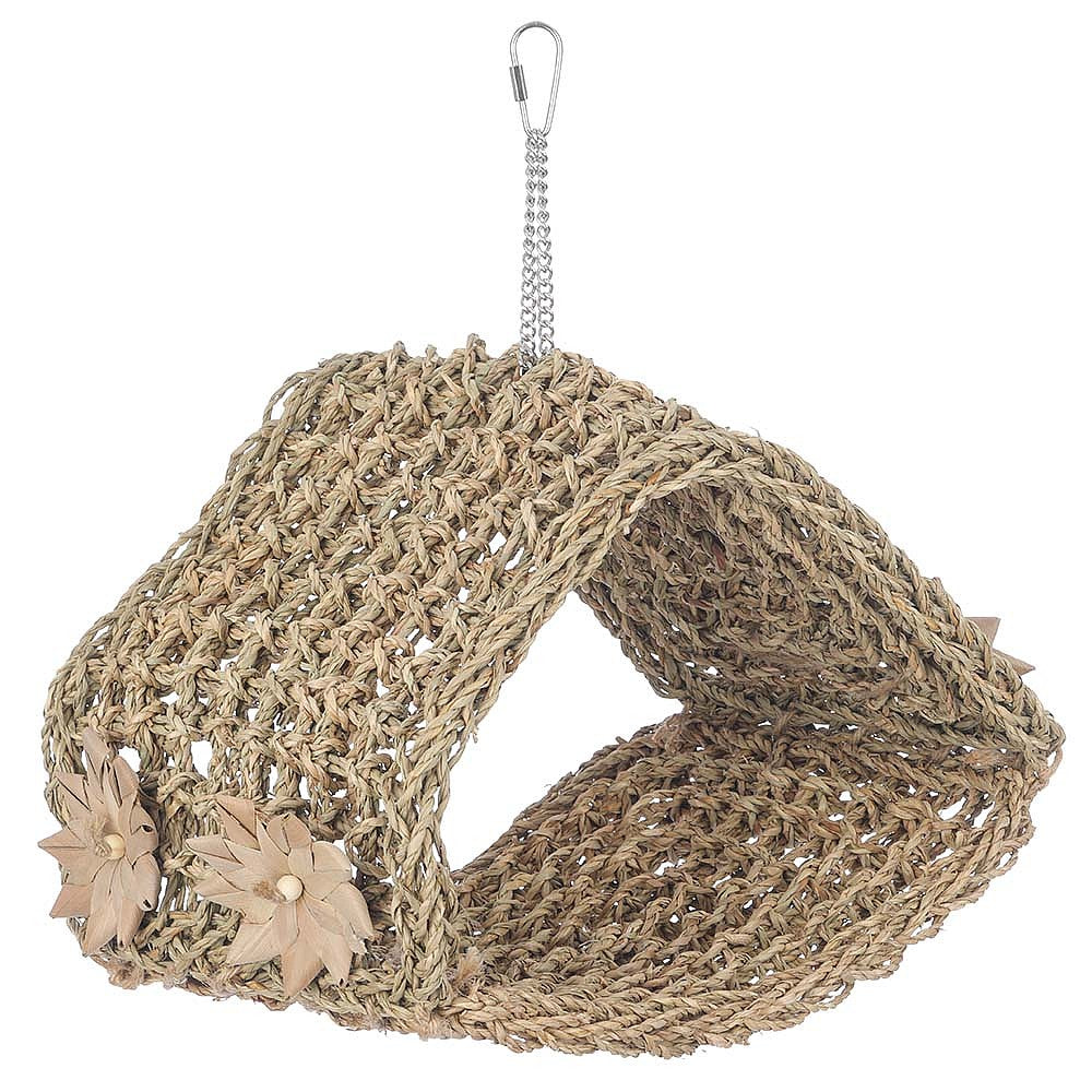 Natural Woven Seagrass Parrot Hideaway Tent Large