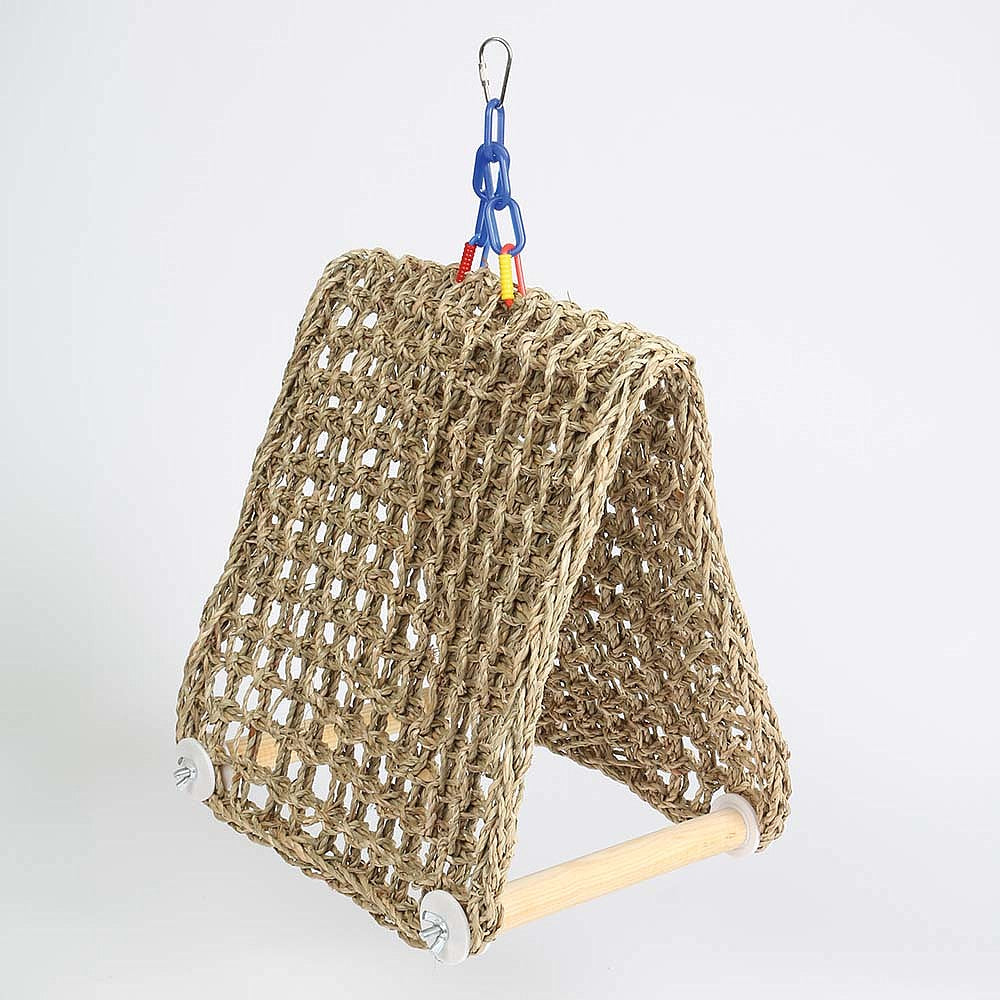 Wagon Ho Natural Woven Seagrass Parrot Perch Tent Large