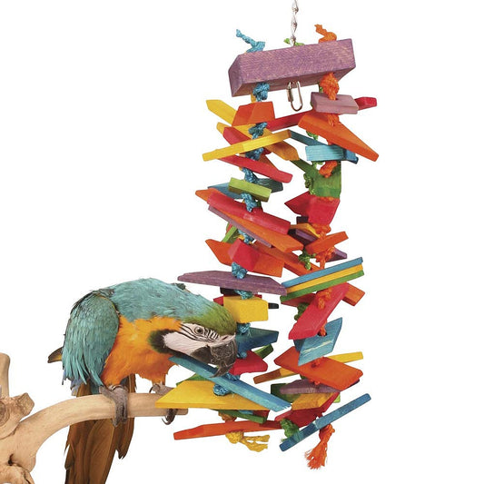 Rainbow Tower Wood and Rope Parrot Toy