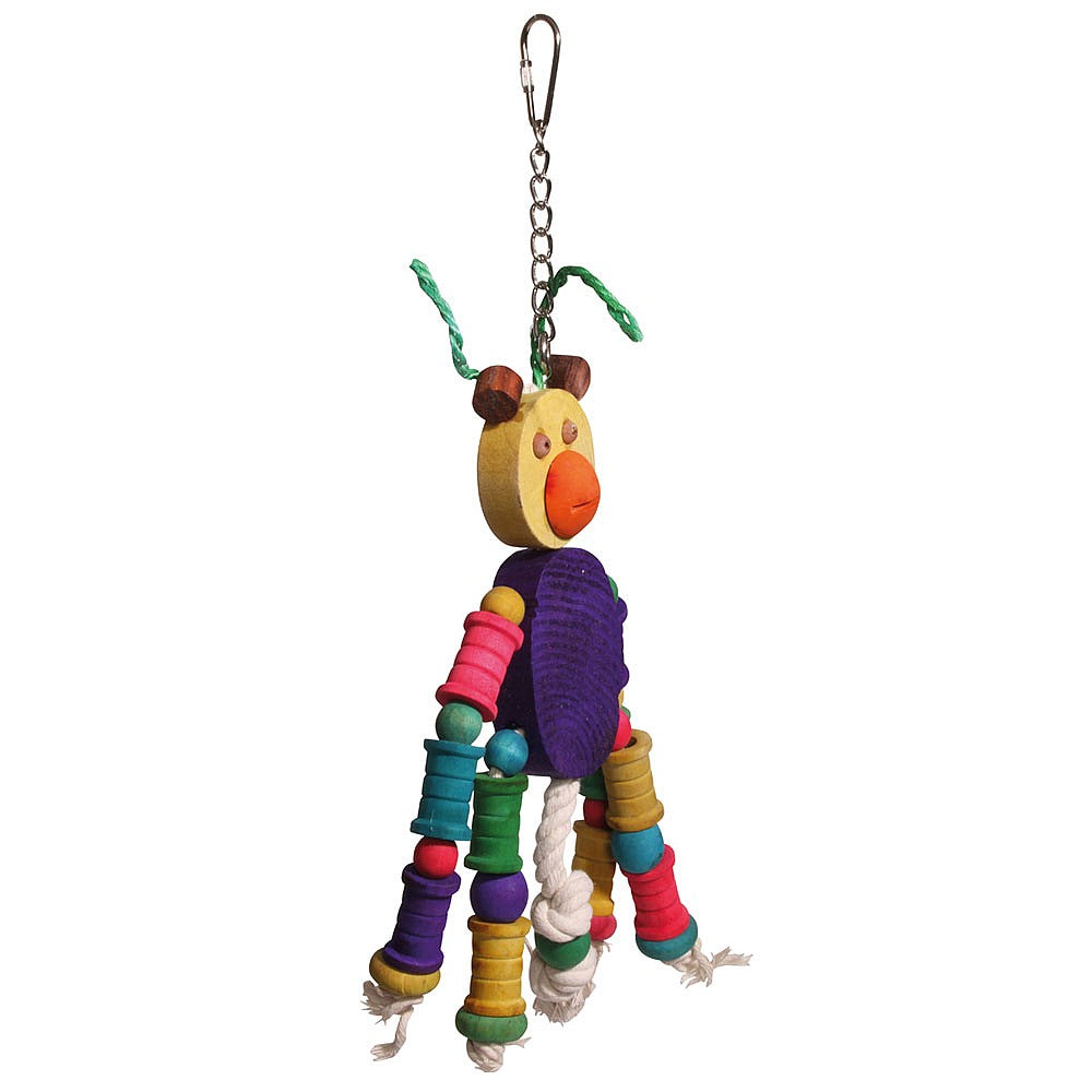 Cheeky Chimp Wood and Rope Parrot Toy