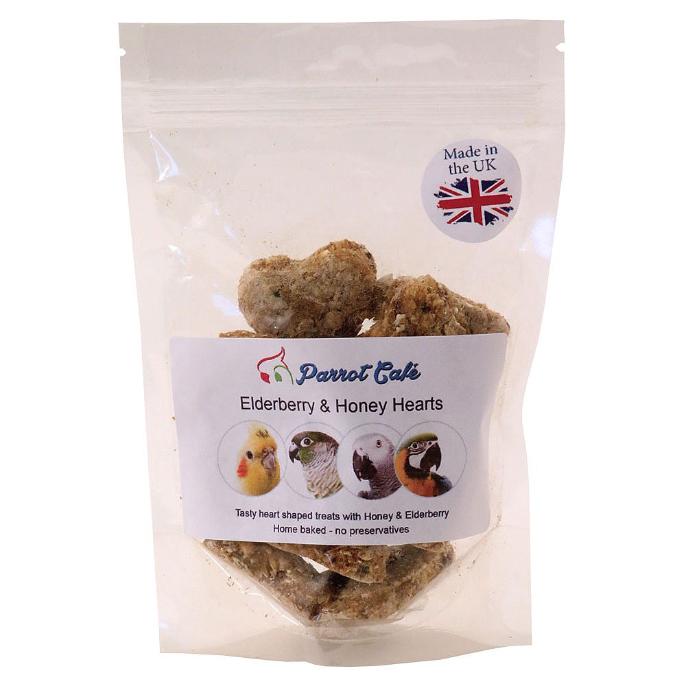Parrot Cafe Elderberry Hearts Parrot Treats - 100g