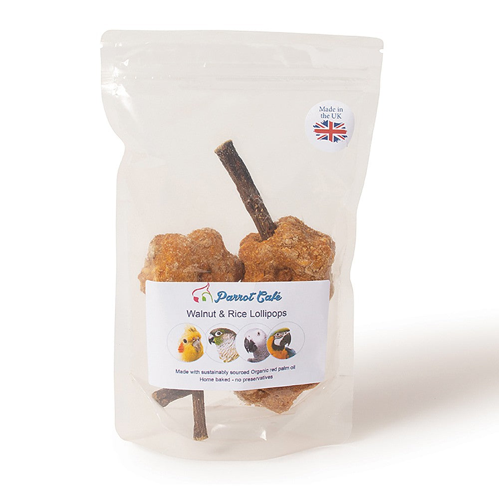 Parrot Cafe Walnut and Rice Lollipop Parrot Treats Pack of 3