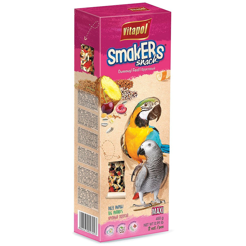 Vitapol Maxi Parrot Sticks Twinpack - Mixed Fruit