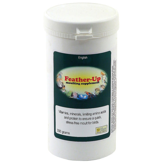 Feather Up 300 g feather-conditioning supplement for parrots – supports healthy feather regrowth, vitamins and minerals for moulting and plumage quality